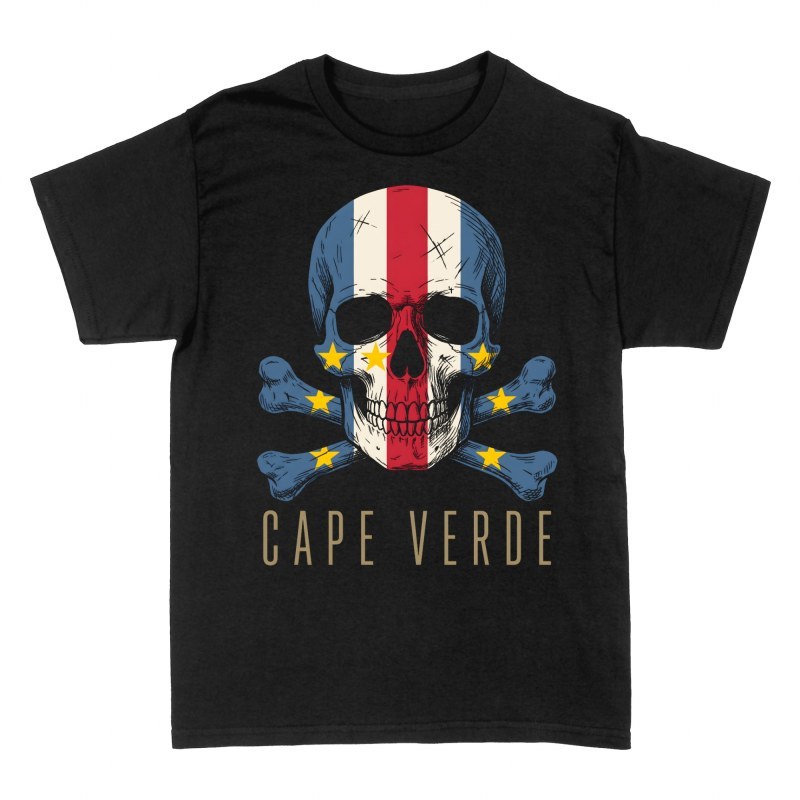 T-shirts: Cape Verde Flag Pirate Skull