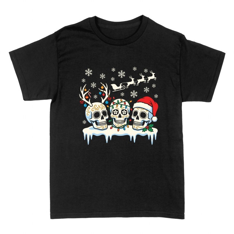 T-shirts: Christmas Sugar Skulls Trio