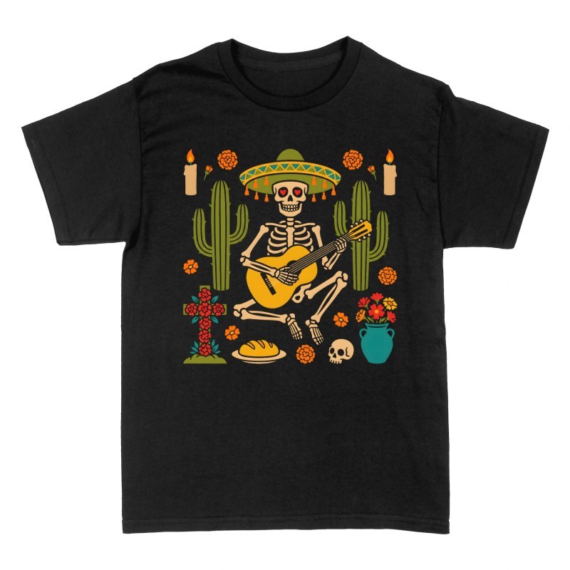 T-shirts: Day of the Dead Mariachi Skeleton