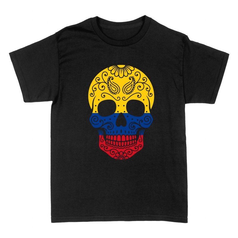 T-shirts: Colombian Flag Sugar Skull