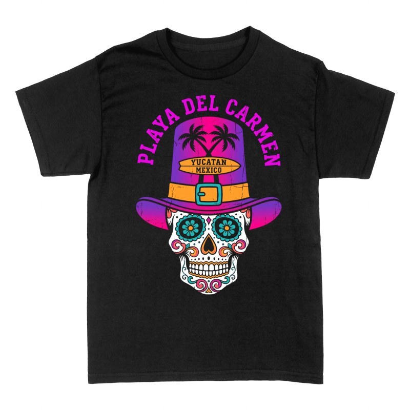 T-shirts: Playa Del Carmen Mexican Sugar Skull