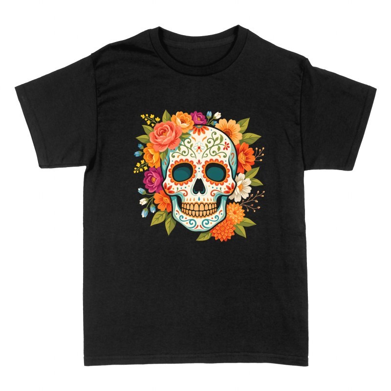 T-shirts: Sugar Skull with Floral Crown