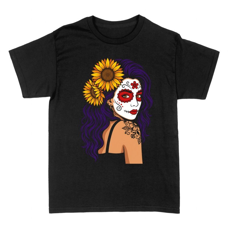 T-shirts: Catrina with Sunflowers and Tattoo