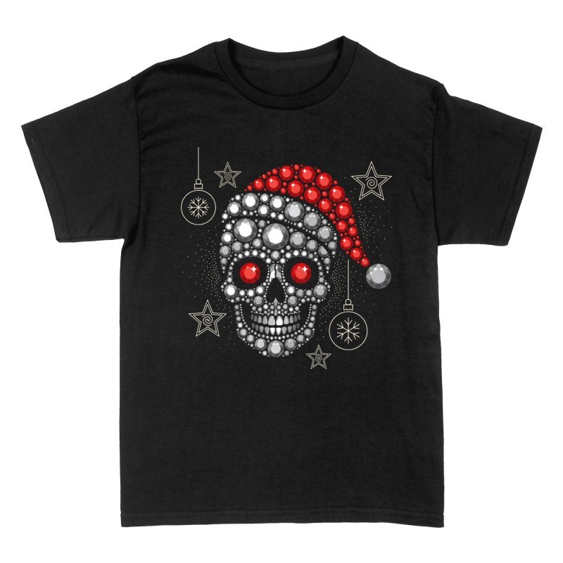 T-shirts: Diamond Christmas Skull