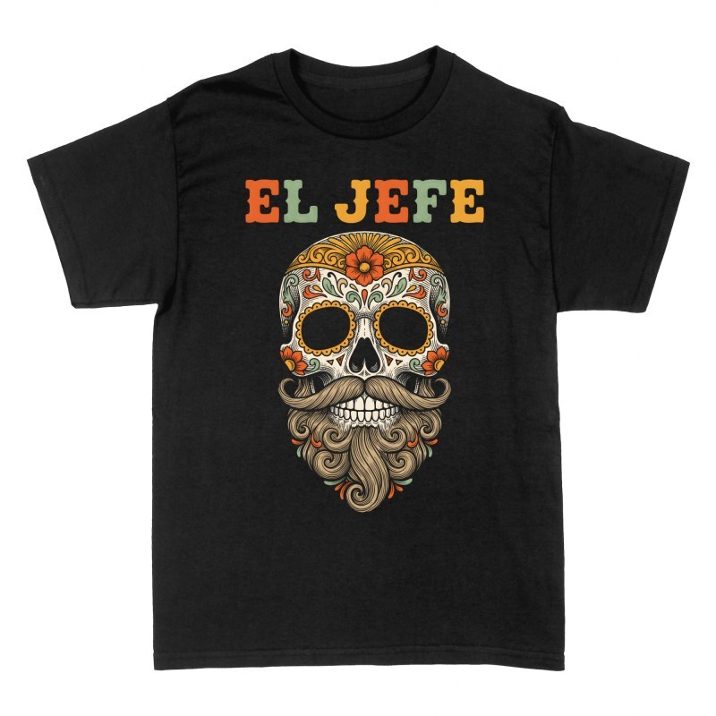 T-shirts: El Jefe Bearded Sugar Skull