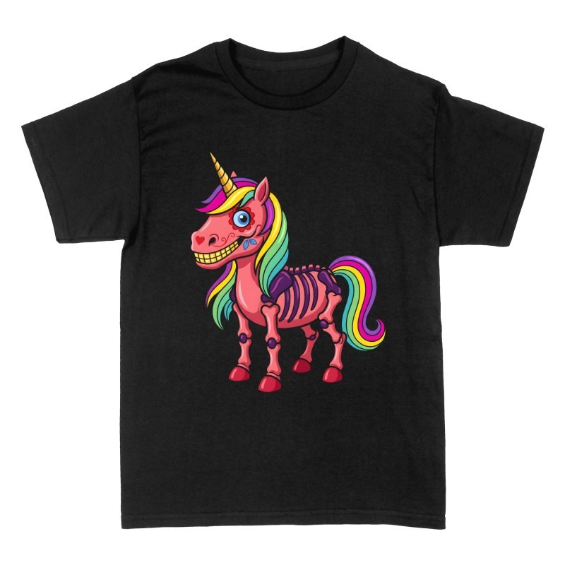 T-shirts: Sugar Skull Rainbow Unicorn Skeleton
