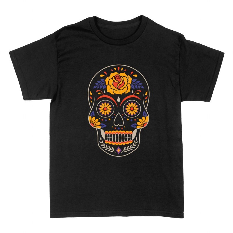 T-shirts: Yellow Rose Sugar Skull