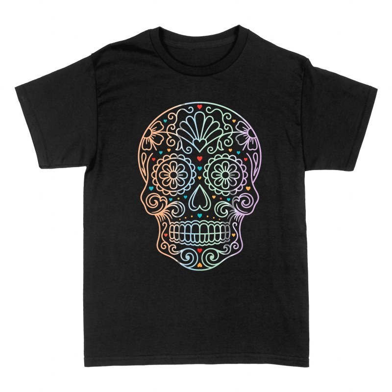 T-shirts: Holographic Floral Sugar Skull