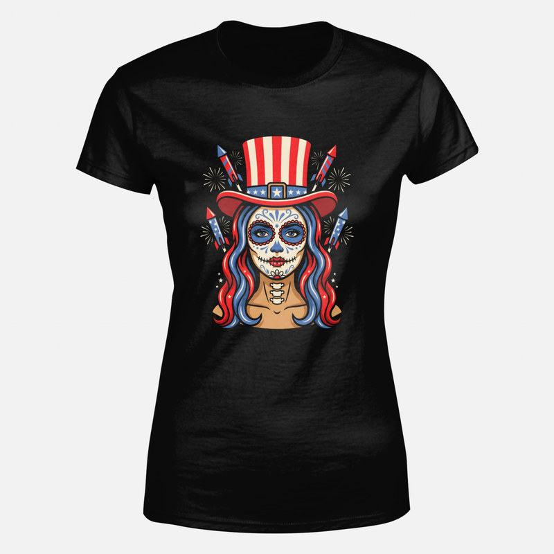 T-shirts: Patriotic 4th of July Sugar Skull