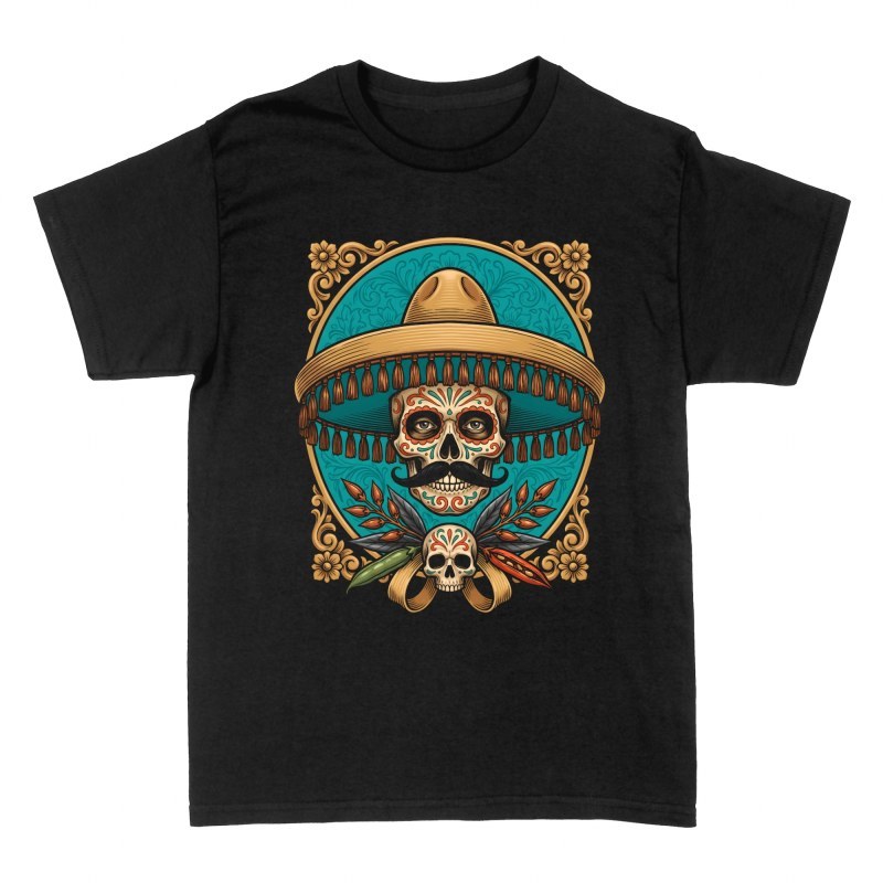 T-shirts: Mariachi Mustache Sugar Skull