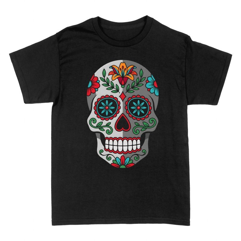 T-shirts: Flat Vector Floral Sugar Skull