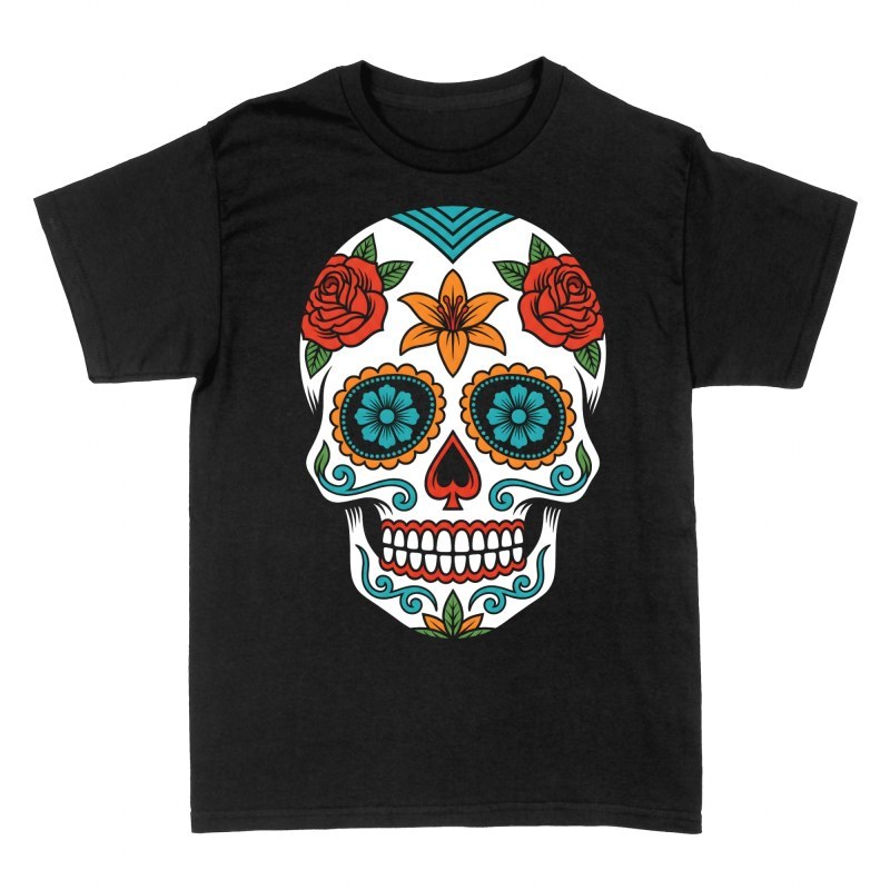 T-shirts: Ornamental Mexican Sugar Skull