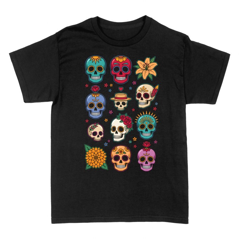 T-shirts: Mexican Day of the Dead Sugar Skulls