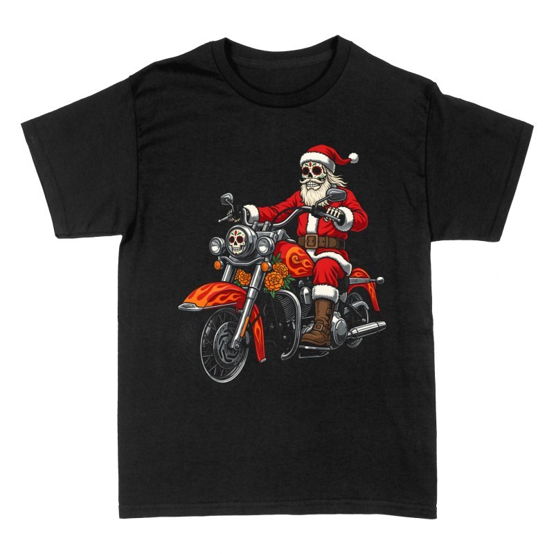 T-shirts: Sugar Skull Santa on Chopper