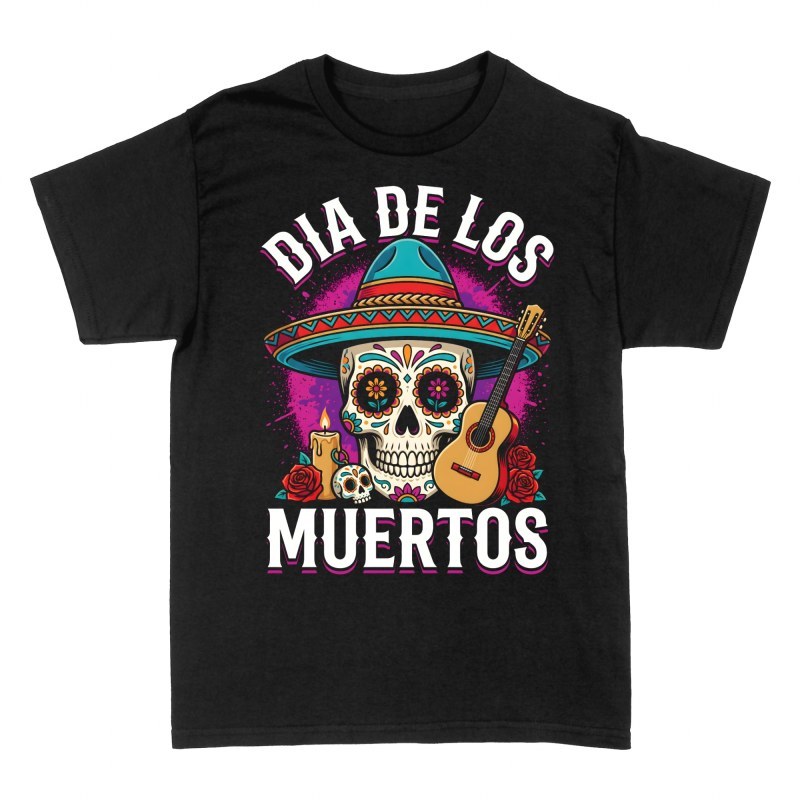 T-shirts: Dia de Muertos Mariachi Guitar Sugar Skull