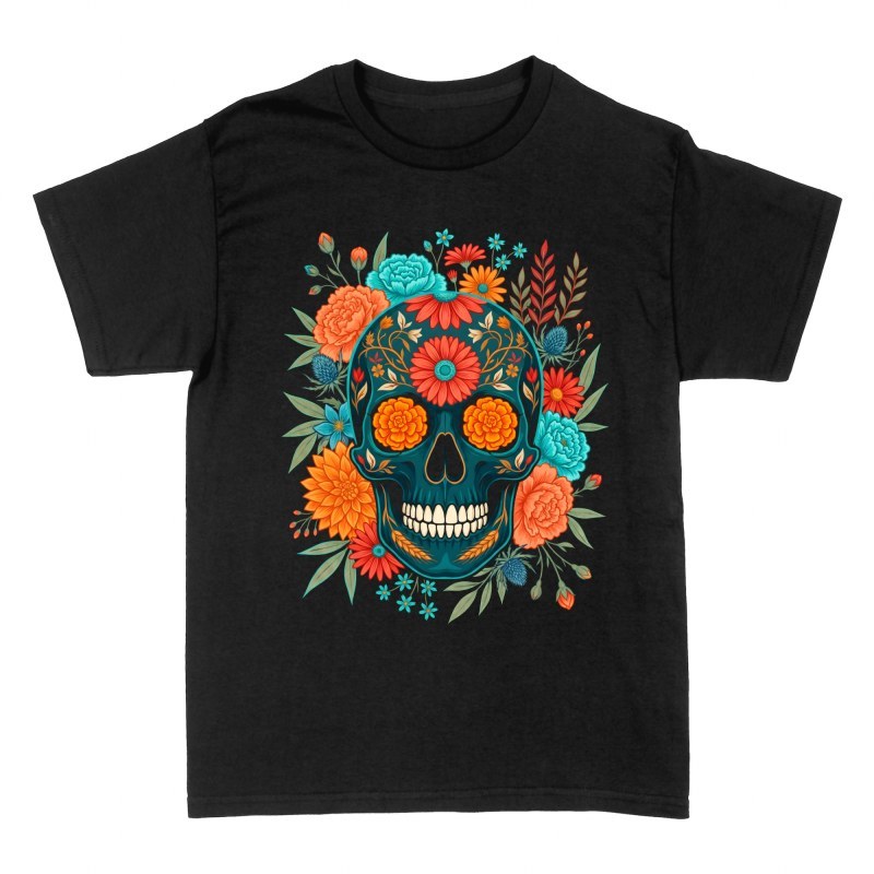 T-shirts: Botanical Frame Sugar Skull