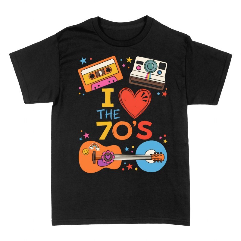 T-shirts: I Love the 70's Retro Music & Cassette