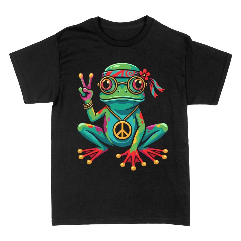 T-shirts: Peace Sign Hippie Frog