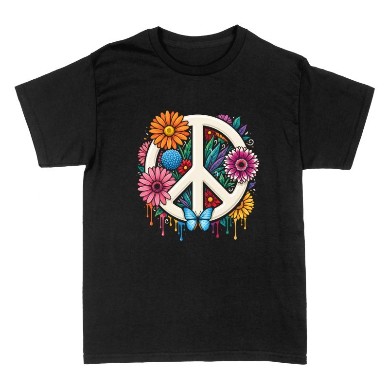 T-shirts: Floral Peace Symbol & Butterfly