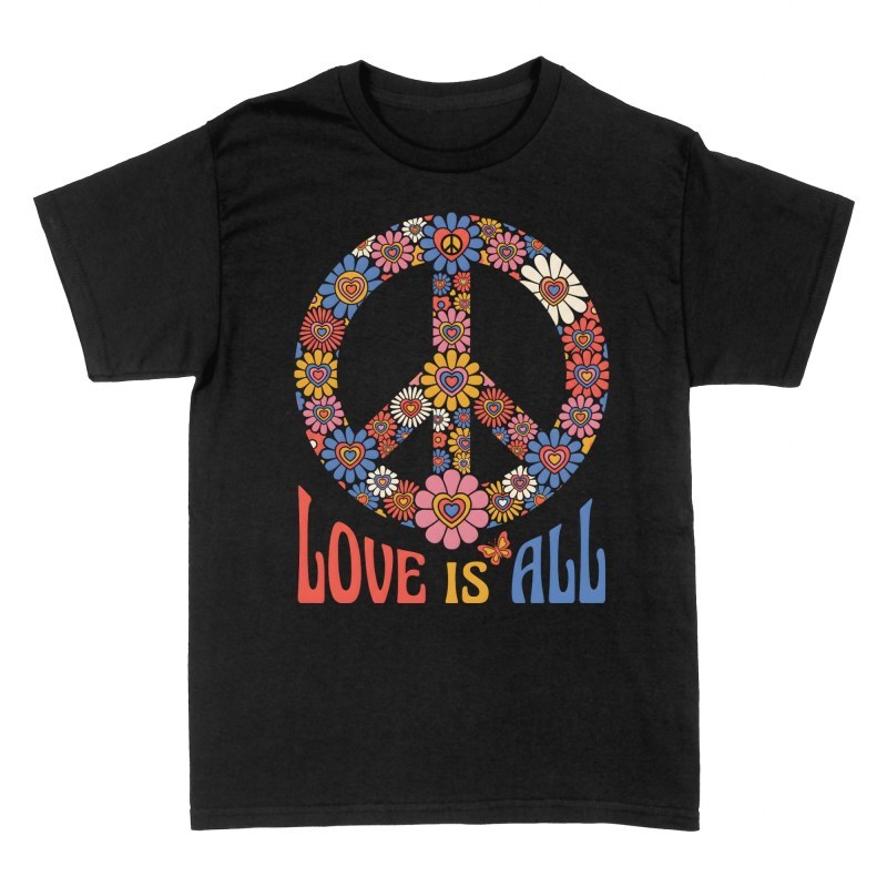 T-shirts: Love Is All Floral Peace Symbol