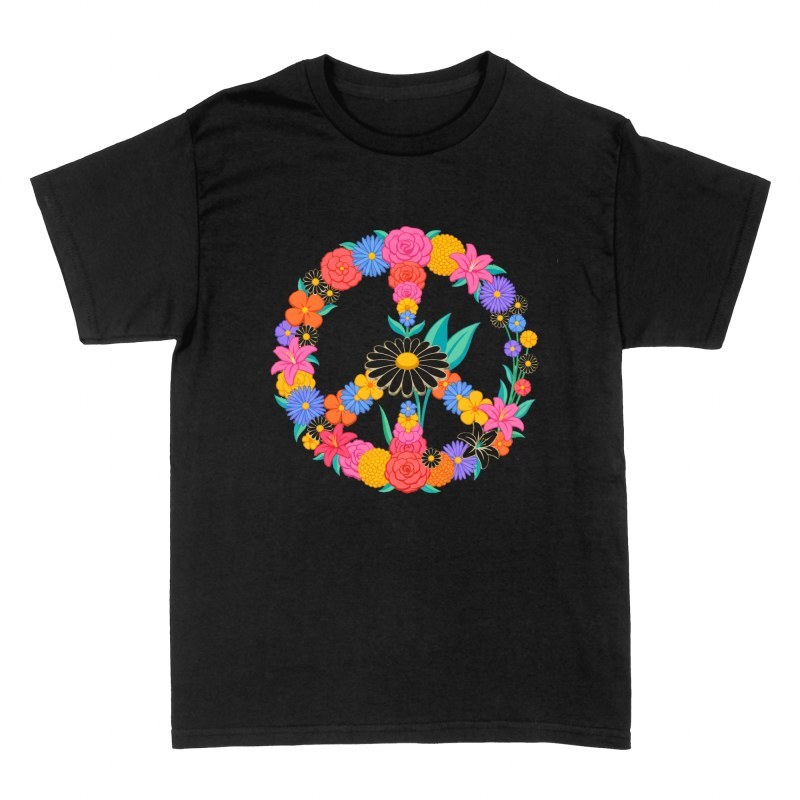 T-shirts: Sunflower Floral Peace Sign