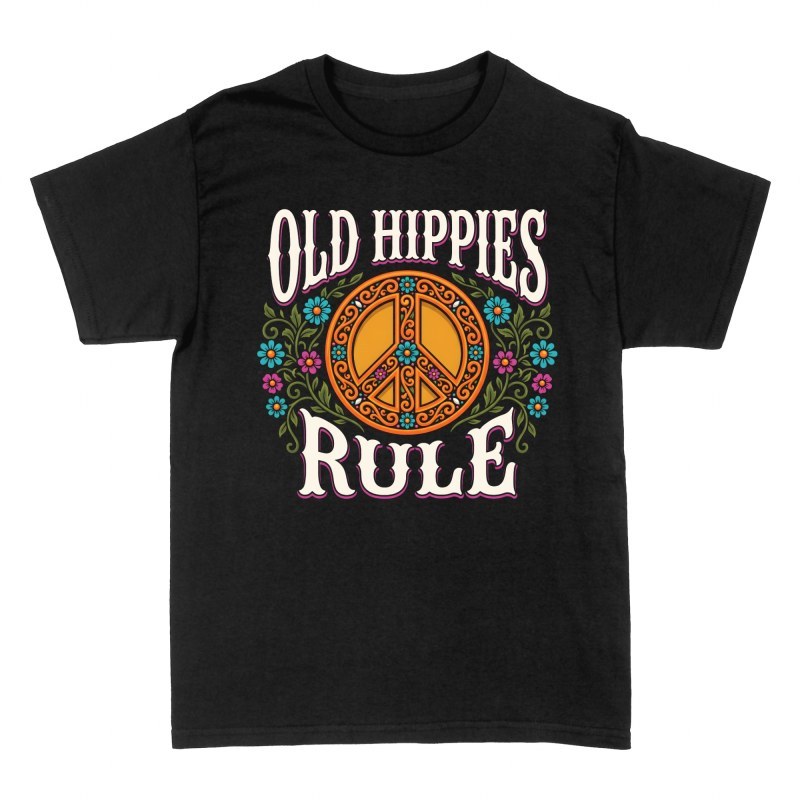 T-shirts: Old Hippies Rule Peace Sign