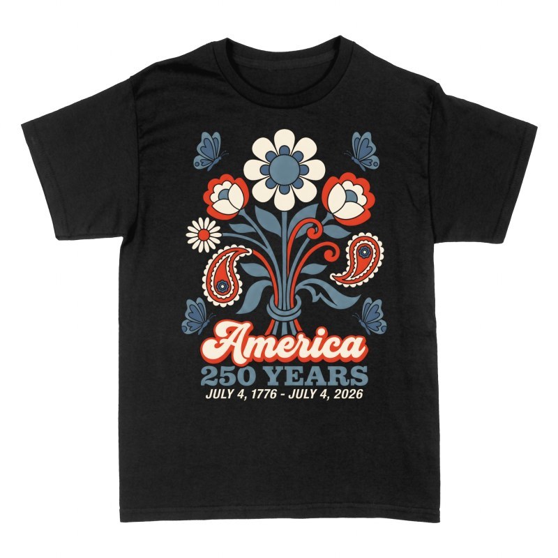 T-shirts: America 250 Years Retro Floral