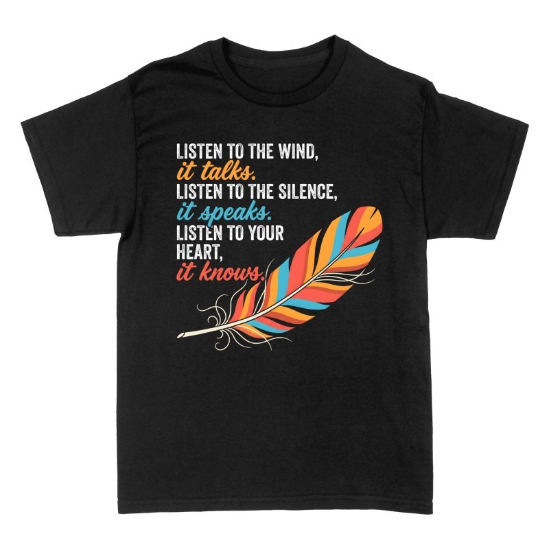 T-shirts: Listen to the Wind Spiritual Feather