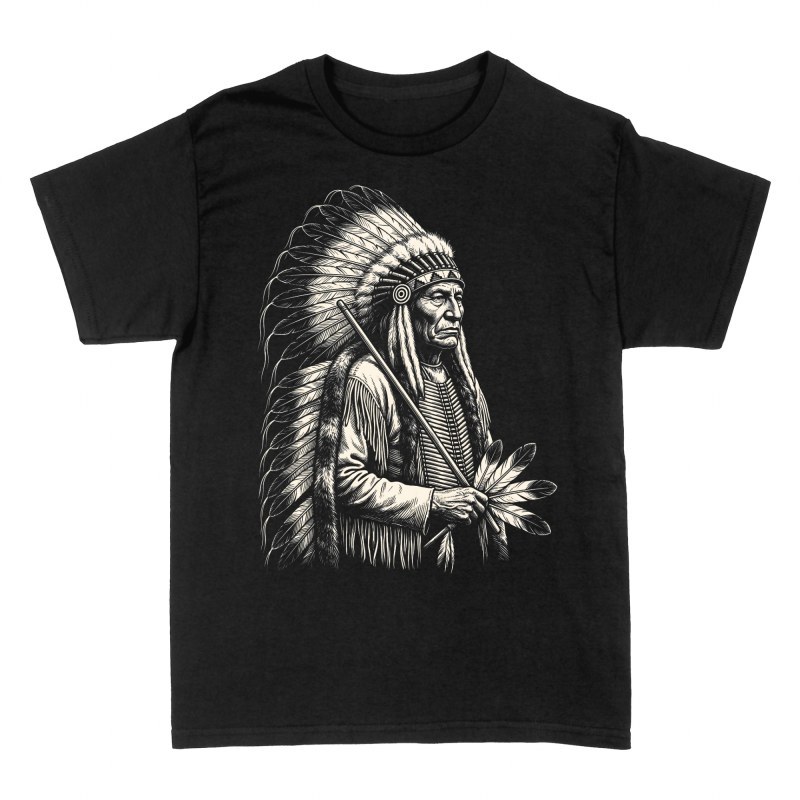 T-shirts: Native American Chief Engraving