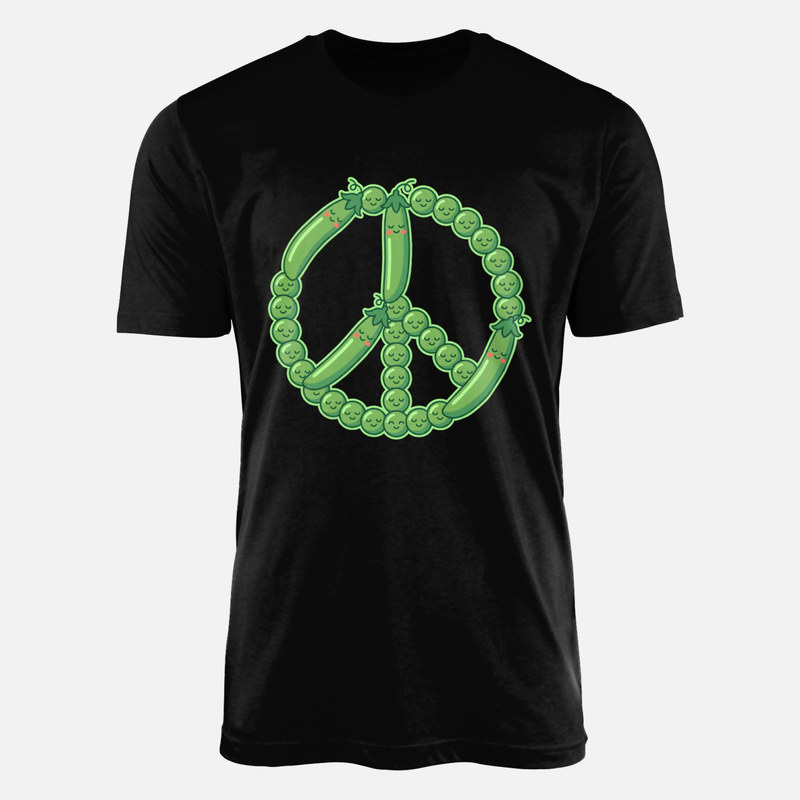 T-shirts: Peace Sign with Cute Smiling Peas