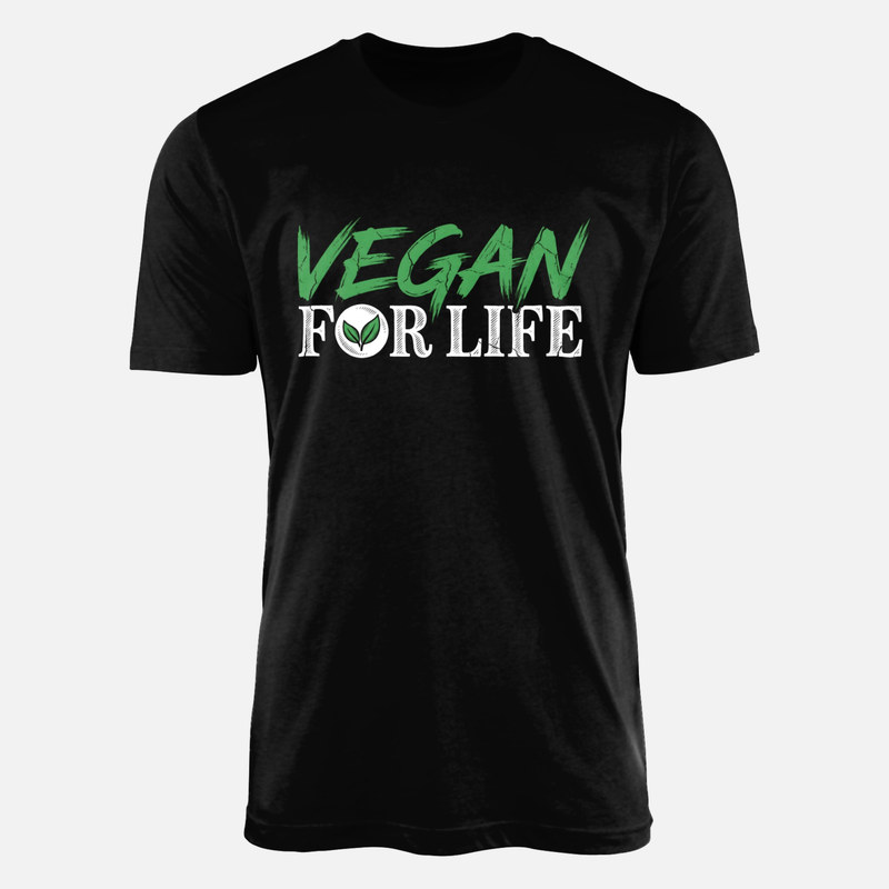 T-shirts: Vegan For Life with Leaves