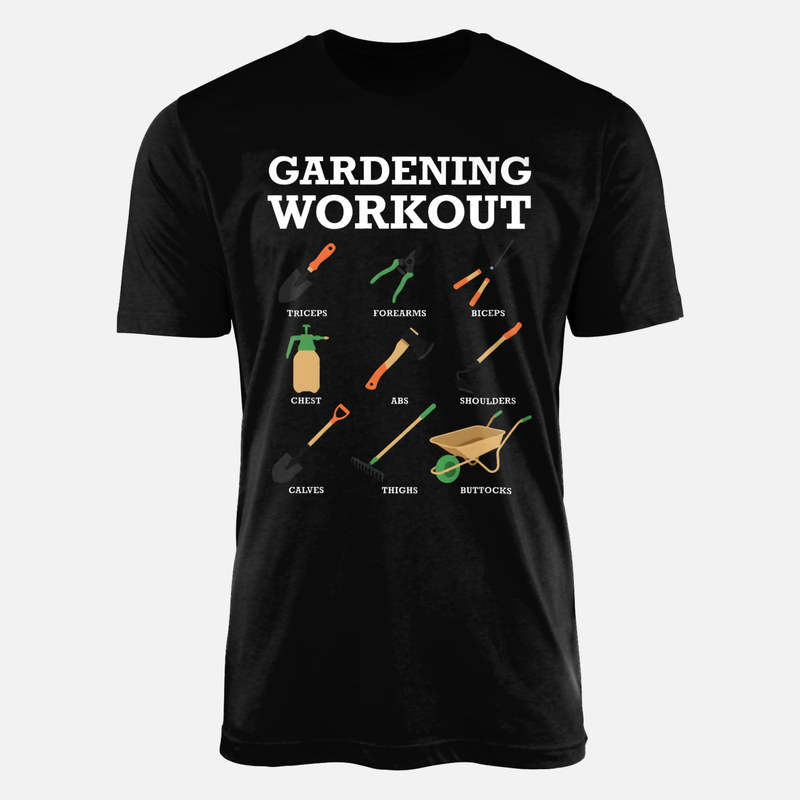 T-shirts: Gardening Workout Infographic
