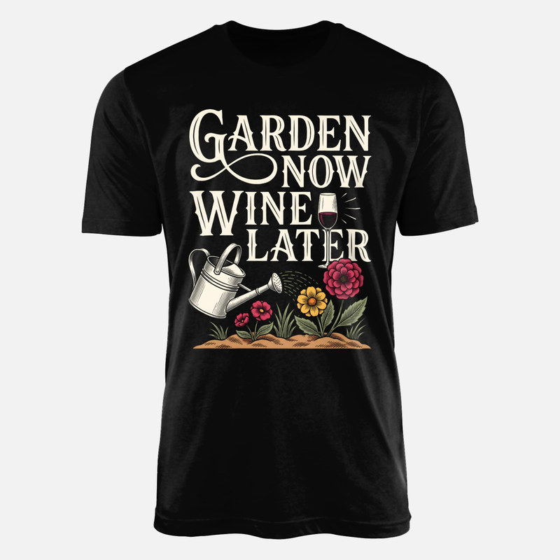 T-shirts: Garden Now Wine Later
