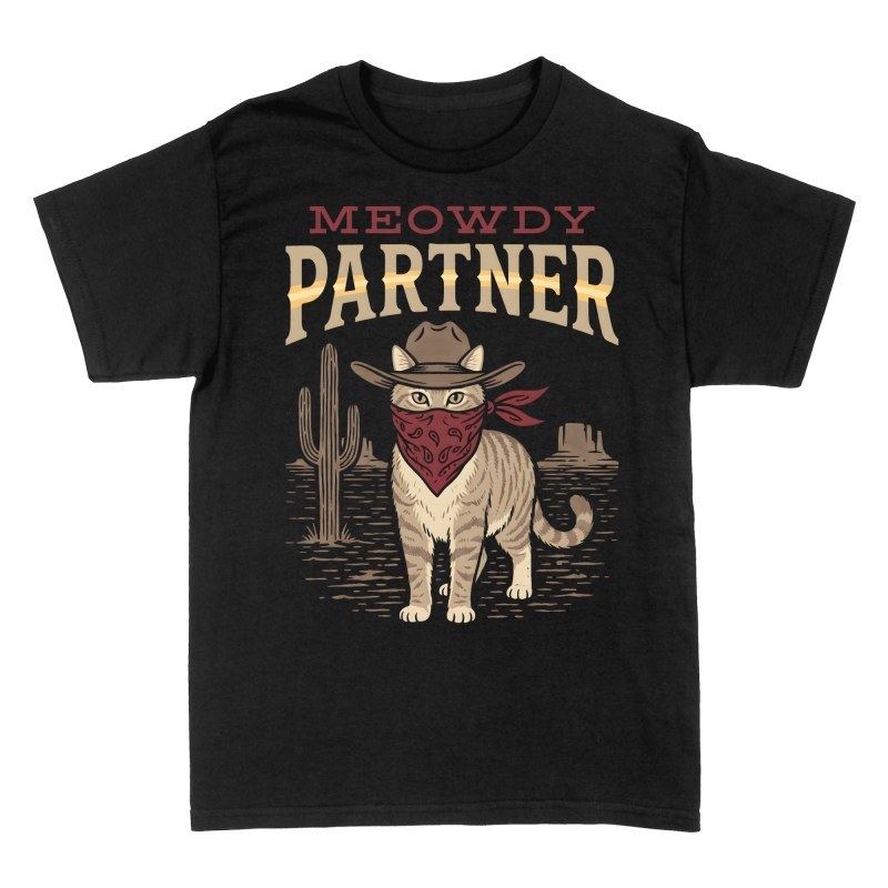 T-shirts: Meowdy Partner Outlaw Cat
