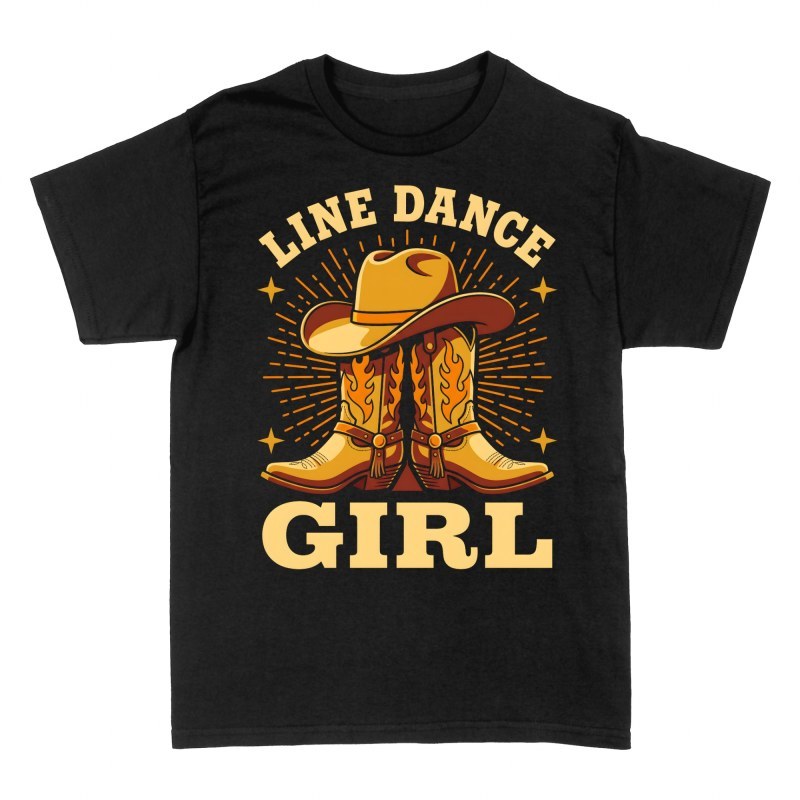 T-shirts: Line Dance Girl Boots &amp; Hat