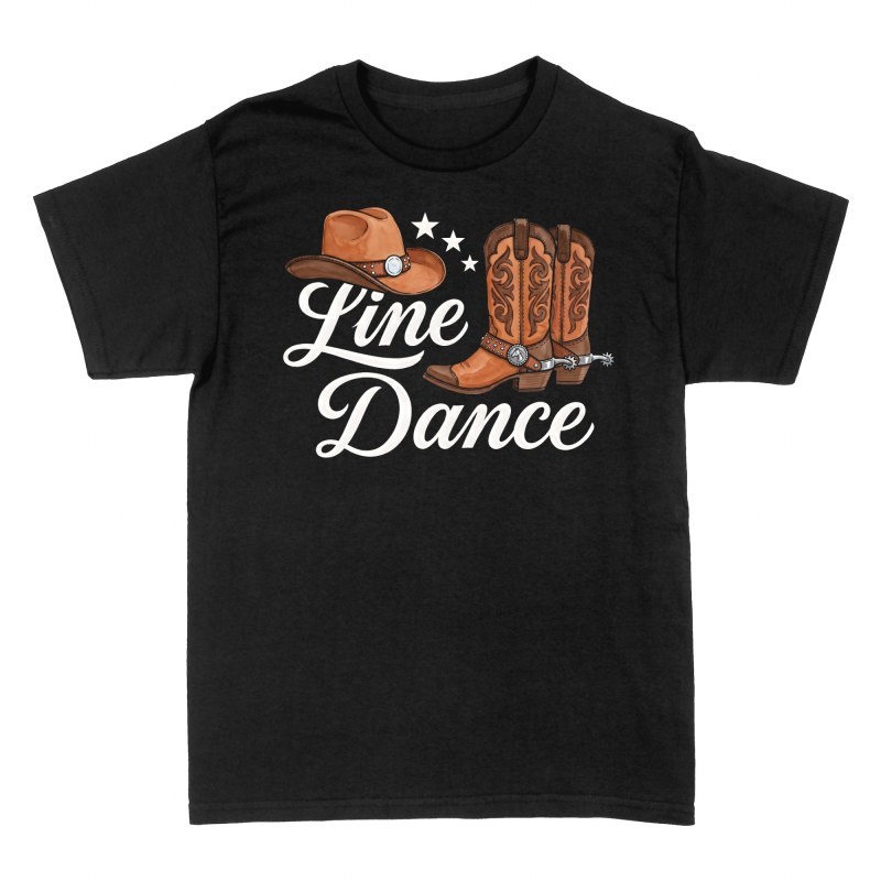 T-shirts: Line Dance Boots and Cowboy Hat