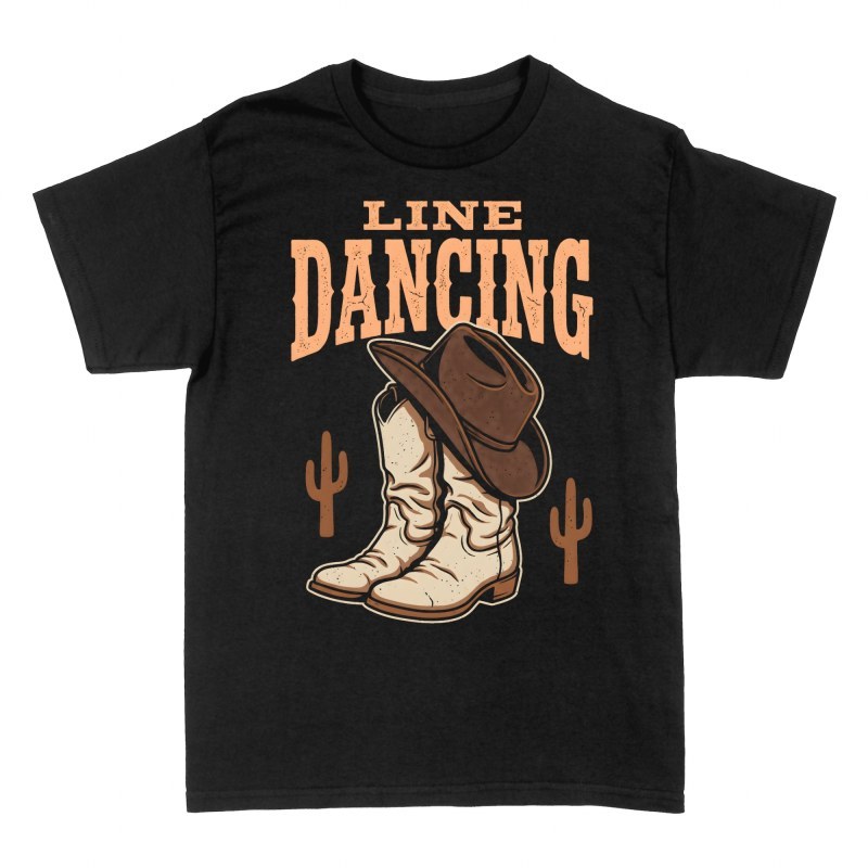 T-shirts: Line Dancing Cowboy Boots and Hat