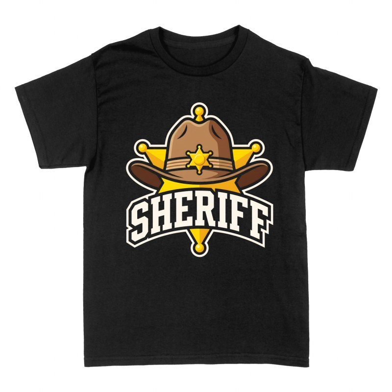 T-shirts: Sheriff Cowboy Hat and Gold Star Badge