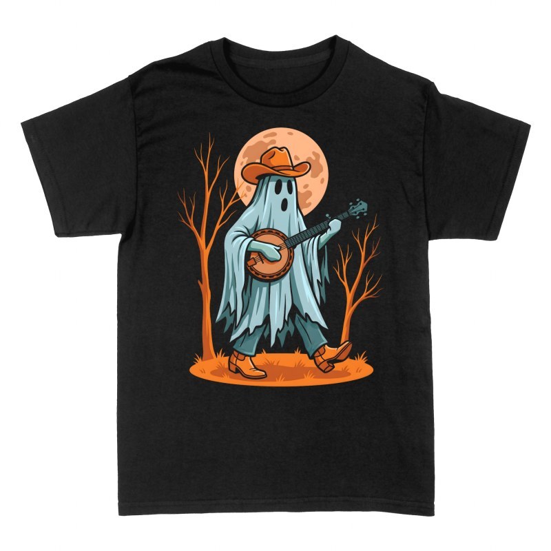 T-shirts: Banjo Playing Cowboy Ghost