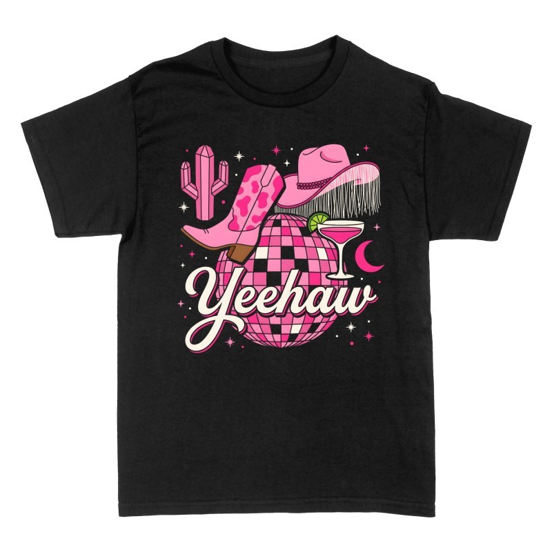 T-shirts: Pink Disco Cowgirl Yeehaw