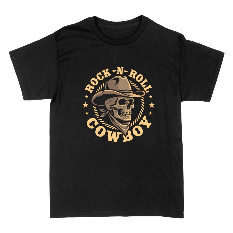 T-shirts: Rock-N-Roll Cowboy Skull
