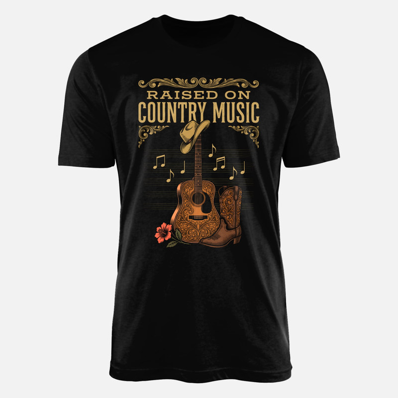 T-shirts: Raised On Country Music