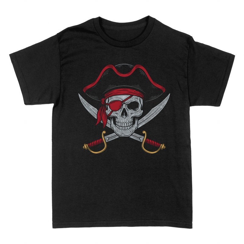 T-shirts: Pirate Skull with Crossed Cutlasses