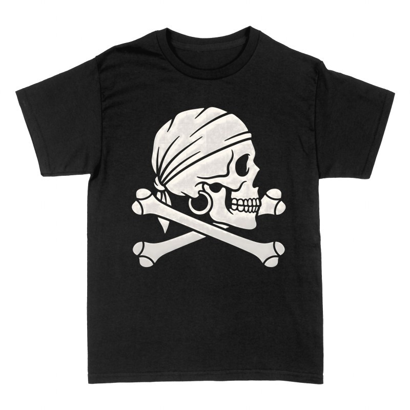T-shirts: Pirate Skull with Bandana and Crossbones