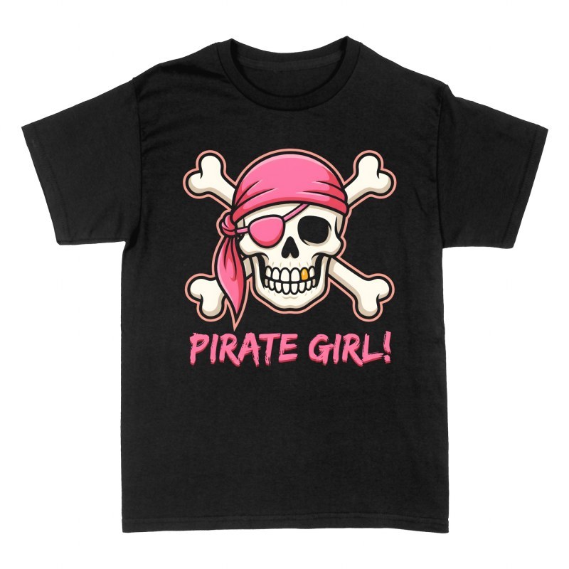 T-shirts: Pirate Girl Skull and Crossbones