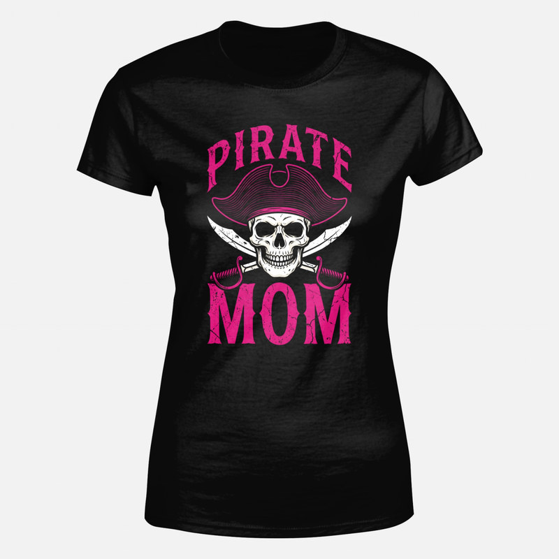 T-shirts: Pirate Mom Pink Skull & Swords