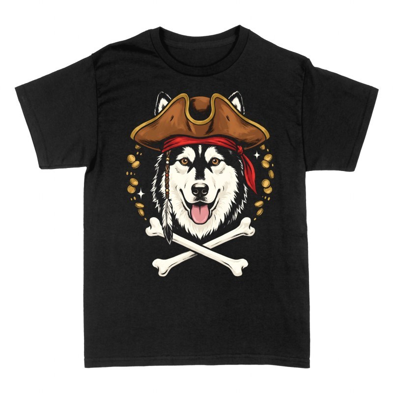 T-shirts: Pirate Husky with Crossbones