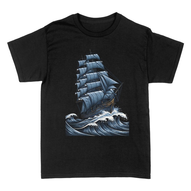 T-shirts: Vintage Tall Ship in Rough Sea