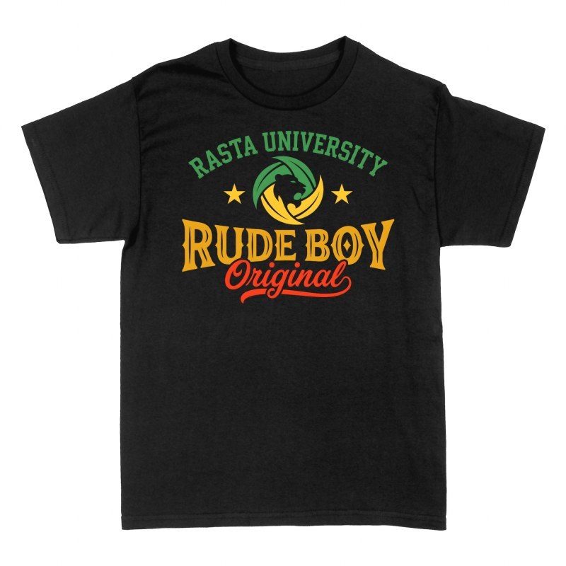 T-shirts: Rasta University Rude Boy Lion