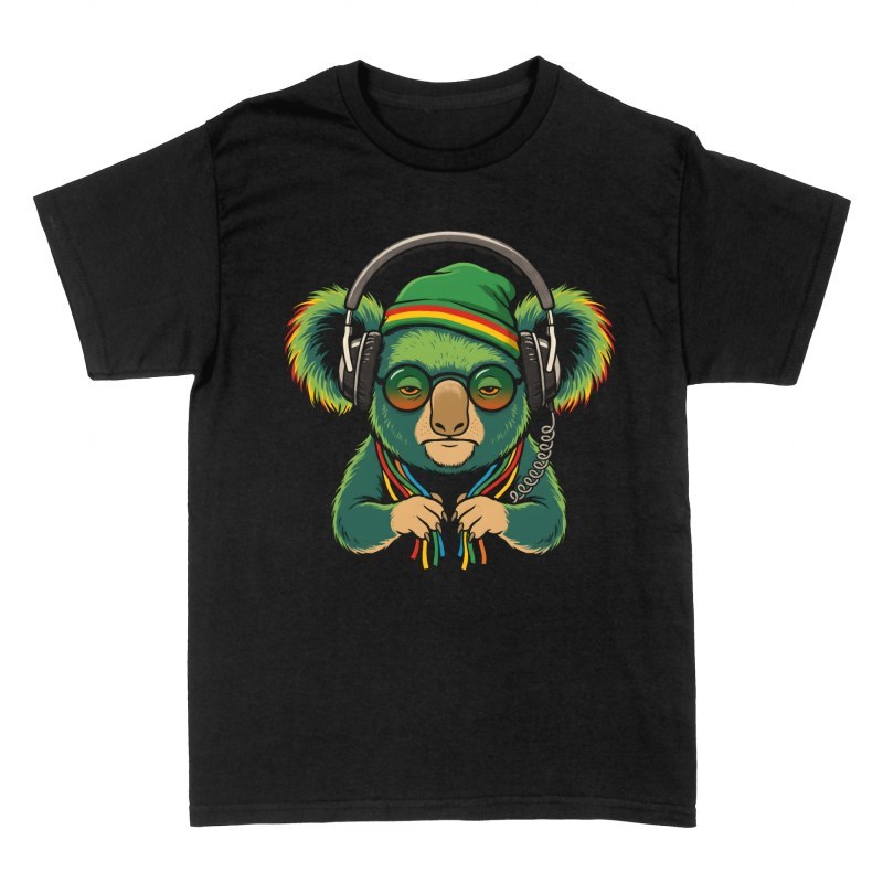 T-shirts: Rasta Koala with Headphones